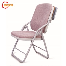 High-grade high-back leather folding chair venue audience chair-free training chair backrest rear writing board church chair