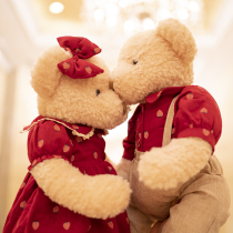 Wedding room layout set decoration bed doll a pair of high-end wedding bears Teddy Bear pillow bed for baby ornaments