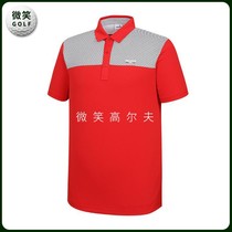 Korea RENOM * Special 2021 summer new diagonal stripe GOLF suit mens short sleeve T-shirt GOLF