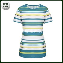 Special offer 2021 summer new Korean golf suit women striped round neck sports short-sleeved T-shirt GOLF