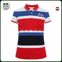 Special 2021 summer new Korean GOLF suit ladies color lapel sport short sleeve T-shirt GOLF