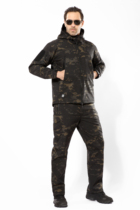 Cross border goods source TAD shark skin Soft shell Assault Clothing Suit Outdoor Camouflay Blouse Men Warm Flush Pants