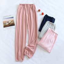 Sleeping Pants Woman Pure Cotton Spring Autumn New Closing Long Pants Full Cotton Big Code Summer Slim loose Anti-mosquito Air conditioning Home pants