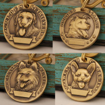 Dog tag custom anti-lost engraved small dog Teddy pet brand name large dog golden hair German dog identity card custom