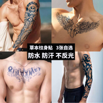 Flower arm chest herbal juice tattoo patch waterproof lasting simulation non-reflective semi-permanent big picture man arm woman