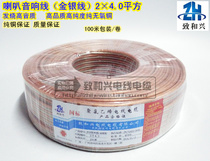 RVH pure copper sound wire 2*4 square 4 0 transparent gold and silver wire radio speaker horn wire subwoofer 100 m