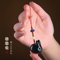 Sandalwood Rabbit mobile phone chain pendant cute hipster pendant men and women creative hanging net red decoration