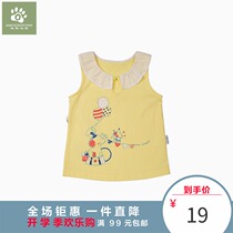 (Clearance) Wow Wah Wah childrens clothing girls vest summer thin children sleeveless knitted base shirt do not return