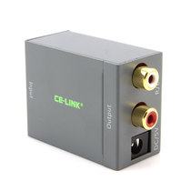 CE-LINK digital fiber coaxial to analog double Lotus R L audio converter TV fiber conversion
