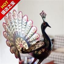 Peacock bronze sculpture Pakistan 12-inch animal open screen bronze sculpture handicraft ornaments f gifts