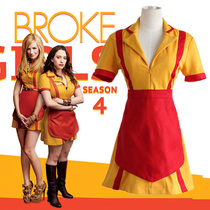 Bankrupt Sisters Max Caroline cos clothes Same bar fast food overalls cosplay clothes