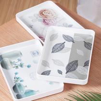 Tea tray tea tray rectangular household water cup tea cup tray fruit tray Nordic ins plastic