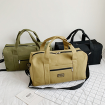  Large capacity canvas travel bag large hand luggage bag mens business travel bag outdoor shoulder luggage bag fitness