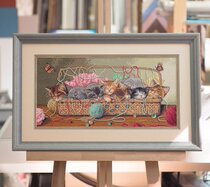 DIM35184 playing wool kitten cross stitch electronic drawing redrawing source file XSD cat cat
