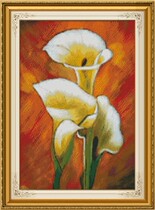 Oil Painting Lily Cross Embroidery Drawing Redrawing Source File XSD