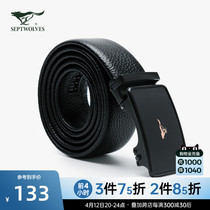 Seven Wolves Men Real Cow Leather Strap 2021 New Business Classic Fashion Alloy Automatic Buckle Belt