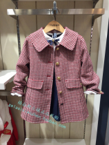 Ex-gratia clothes for childrens clothing special cabinet Domestic 22 Spring Festival girl plaid wool coat JWC1123K