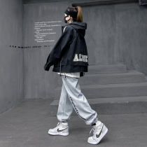 M home boarder Original handsome Fried Street Jacket Suit Women Spring Salt Tie Sports Wear Hitch Wear and casual pants Two sets