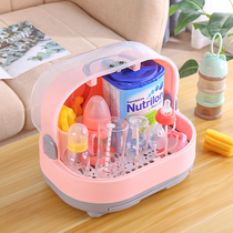 Baby bottle storage box Disinfection two-in-one drain rack Household tableware box Simple plastic finishing box