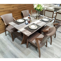 Shanglan ultra comfortable marble dining table minimalist with modern dining table and chairs combined long solid wood 4 people table