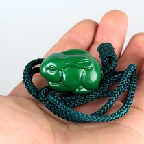 Wood carved green rabbit pendant mahogany solid wood twelve Zodiac wooden Wood African small leaf red sandalwood rabbit pendant