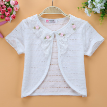 Summer childrens clothing girl short sleeve shawl baby childrens shoulder girl cloak air-conditioning shirt Joker cardigan child