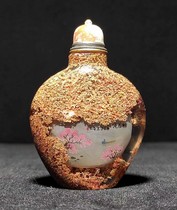 Natural Crystal inclusions painted snuff bottle Xanadu