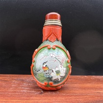 Set of stock dispenser engraving inner painting snuff pot to play the collection