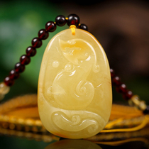 Beeswax carving pendant with Amber chain set of 17 82g