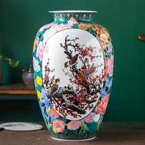 Pine Crane Spread peoples ceramic arts and crafts artist Xiao Litui Hand-painted Plum Sparing Spring Vase China Wind Home Swing Piece