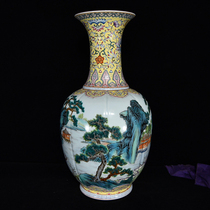 LY0809 Qing Qianlong style pastel-colored landscape pavilion and pavilion pattern bottle