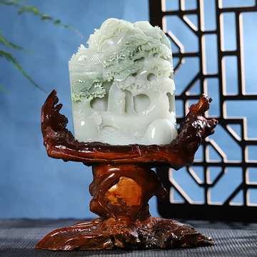 和田玉の置物 Amazon.com: 和田玉白玉吊坠平安扣玉石玉器珠宝饰品: Industrial