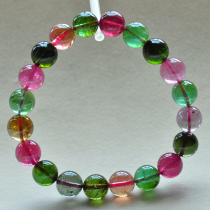 New 9 6mm 28 24g Natural Tourmaline Bracelet Female Rainbow Candy Color Single Circle Crystal Bracelet 06994
