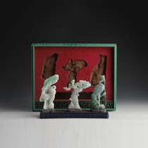 WT07790 Daqing Daoguang Type Jadeite Pine Crane Year by Year
