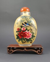Interior painting snuff bottle Ancient Rhyme Flowers and Birds