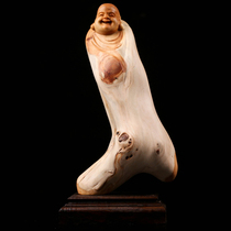 High about 24cm cliffs laughing Buddha ornaments double color oily foot