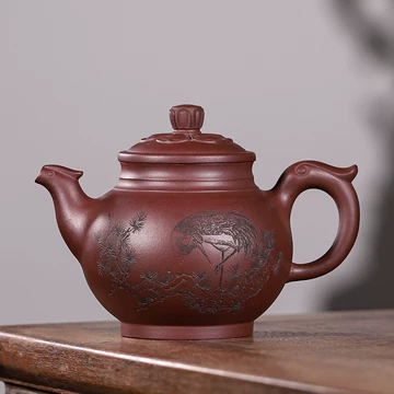 中国古美術・原鉱紫泥蓮子紫砂壺・底款：蒋蓉・紫砂壺・朱泥・急須・茶壺・茶道具 中国古美術・原鉱紫泥蓮子紫砂壺・底款：蒋蓉・紫砂壺・