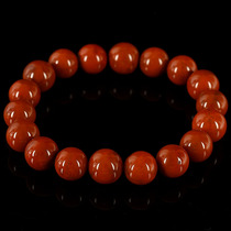 36 20 grams 11-11 5mm nine persimmon red fine woven south red agate round beads handstring