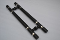 Bright Ring Matt Black Baking Varnish No Frame Glass Door Handle Thickened Stainless Steel Big Door door KTV Handle