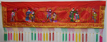 Pure hand-embroidered Eight Immortals Figure 6-foot color eyebrows-horizontal color-horizontal eyebrows