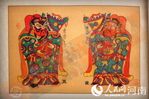 Zhuxian Town Woodcut New Year Picture) Intangible Cultural Heritage) Holding The Door God 38 yuan a picture
