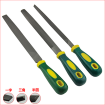Authentic Baweishi triangle file two-color rubber sleeve handle flat file flat file half yuan file semi-Round File