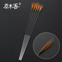 Grass wood incense ear picking tool aluminum handle chicken feather stick ear hair professional sweeping ear chicken feather digging ear set