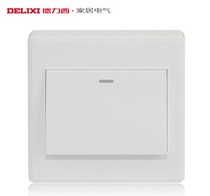 Delixi 86 switch socket CD220 series one-on double-control fluorescent switch ()