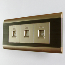 Two computer with telephone socket network cable F 118 series wall switch warranty 12 years steel frame full 100