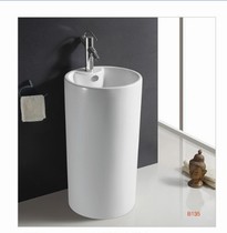 toilet ceramic washbasin upright post-type washbasin balcony bathroom round pool floor-type Terri-basin One