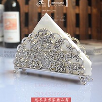 Fine dining table European pattern kitchen towel holder silver-plated metal tissue seat napkin sitting home hotel accessories