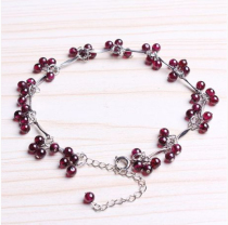 Crystal stalls natural crystal Garnet anklets tourmaline womens simple fashion handmade Korean jewelry extended anklets