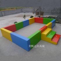 Kindergarten early education New Generation Square PVC colorful leather soft ocean ball pool three-step ladder can be customized hot sale