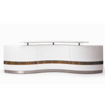 White curved paint front table fashion simple company front desk office reception bar 3 3 3 meters cashier counter